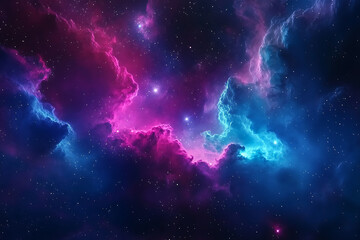 Acolorful space galaxy, cloud nebula, starry night cosmos, and supernova background in the field of science and astronomy.