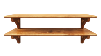 Display shelf or bookcase on white transparent background