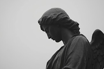 Angel Statue in Black and White