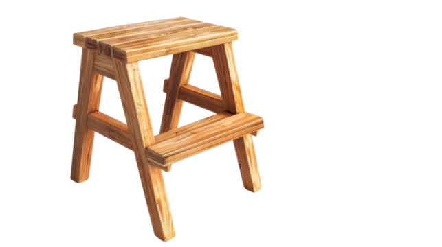 Step stool on white transparent background
