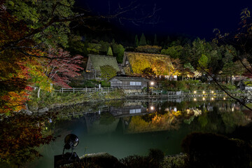 飛騨民俗村 飛騨の里 秋のライトアップ 岐阜県高山市