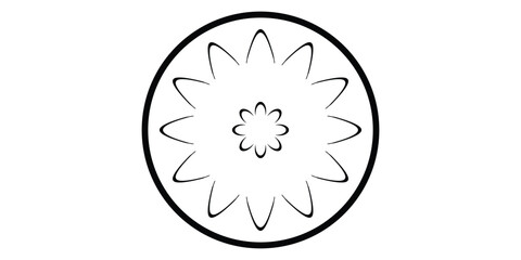 Beautiful circular shape abstract logo design and line art. Illustration, vector and mandala art. Wall print and illusion. T-shirt design.