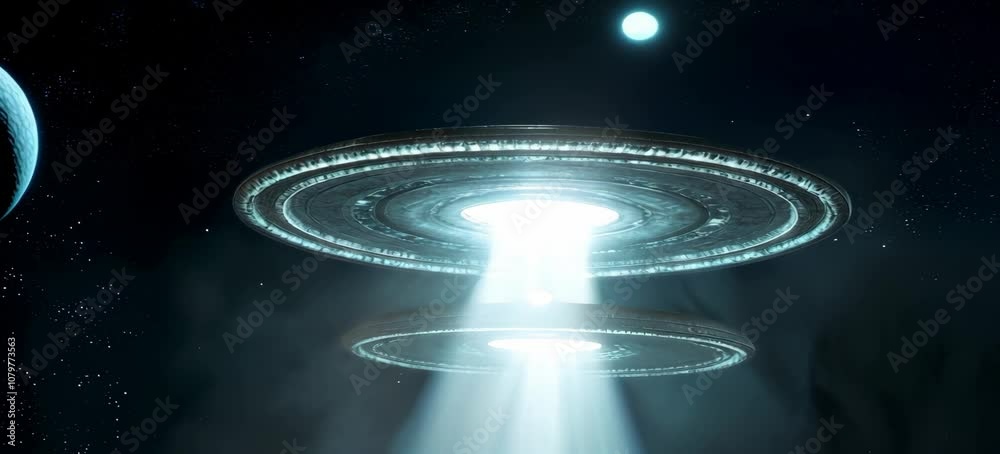Canvas Prints ufo. unidentified flying object. generative video ai technology.