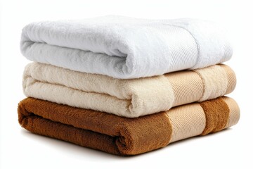 Soft and Cozy Stacked Towels in Neutral Colors