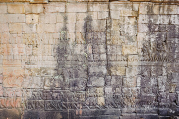 Bas-relief Sculpture at Banteay Chhmar Temple Thma Puok District, Banteay Meanchey, Cambodia.