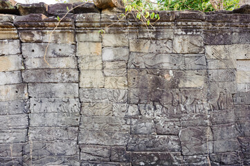 Bas-relief Sculpture at Banteay Chhmar Temple Thma Puok District, Banteay Meanchey, Cambodia.