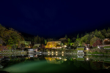 飛騨民俗村 飛騨の里 秋のライトアップ 岐阜県高山市