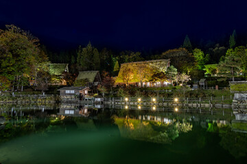飛騨民俗村 飛騨の里 秋のライトアップ 岐阜県高山市