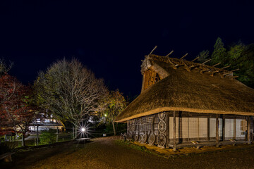 飛騨民俗村 飛騨の里 秋のライトアップ 岐阜県高山市