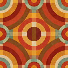 Retro Striped and Circular Seamless Pattern. Perfect for: 70s Parties, Retro Themed Events