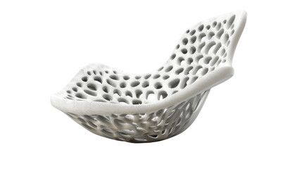 Fototapeta premium Organic modern chair on white transparent background