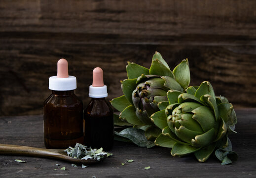 bottles with artichoke tincture