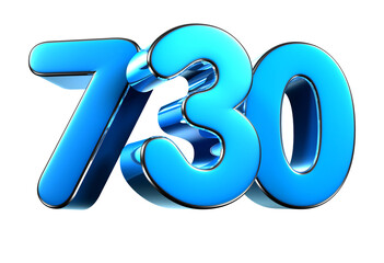 Blue number 730 3d illustration. Advertising signs. Product design. Product sales