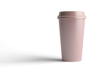 blank pink paper plastic coffee cup mockup take away