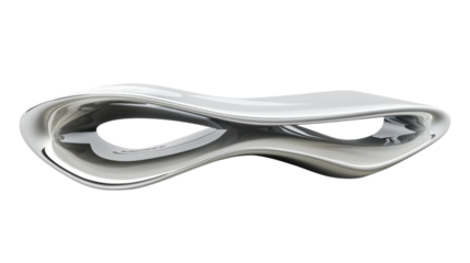 Minimalist coffee table on white transparent background