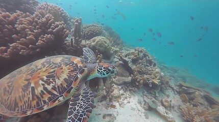 green sea turtle swimming