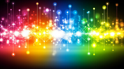 Fototapeta premium Abstract rainbow background with glowing lights and a blurred effect.