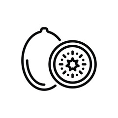 Black line icon for kiwi