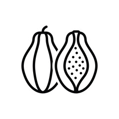 Black line icon for papaya