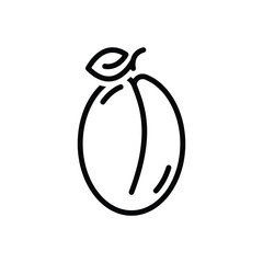 Black line icon for plum