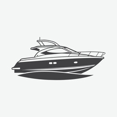 Yacht Silhouette Vector Illustration Isolated on White Background Perfect for Nautical and Marine Designs