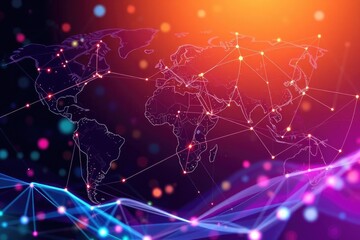 Obraz premium Global network map design