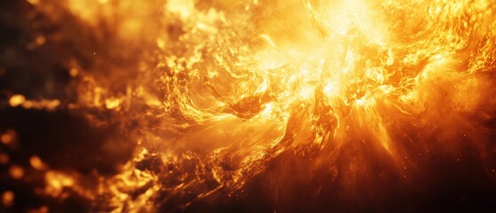 Fiery abstract background with swirling flames and sparks