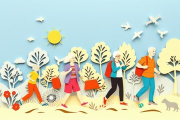 Senior people park outing