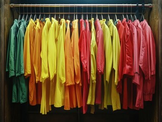 Fototapeta premium Vibrant clothing collection on display