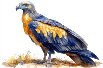 Fototapeta premium A detailed illustration of a majestic bird of prey with striking colors and features.