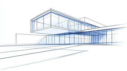 Fototapeta premium Contemporary Glass House with Sleek Minimalist Lines and Transparency Emphasized