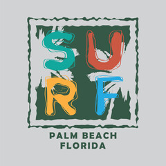 Surf Florida Illustration typography for t shirt, poster, logo, sticker, or apparel merchandise