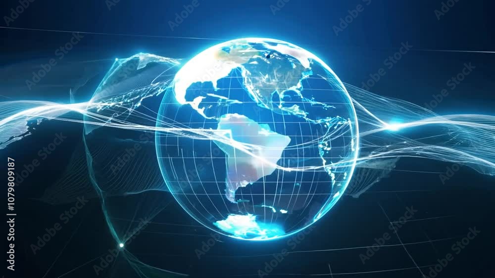 Poster global network symbolizing internet connectivity and communication generative ai