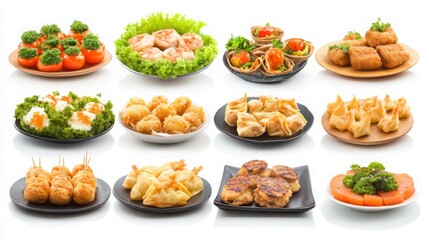 Fototapeta premium A gourmet collage of fresh, healthy vegetables, meats, and seafood, perfect for any meal