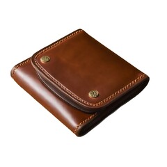 Elegant Brown Leather Wallet with Button Closure