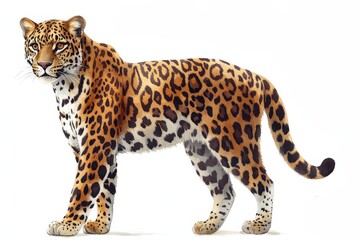 Obraz premium Illustration of a leopard showcasing its distinctive coat and posture.