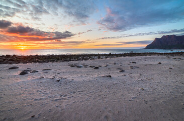 Vibrant Last Light At Arctic Beach