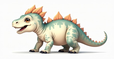 Naklejka premium Cute Baby Dimetrodon Dinosaur Flat Art Illustration
