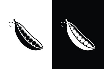 Peas Icon Pack. Flat Glyph Silhouettes for Peas and Beans Illustrations