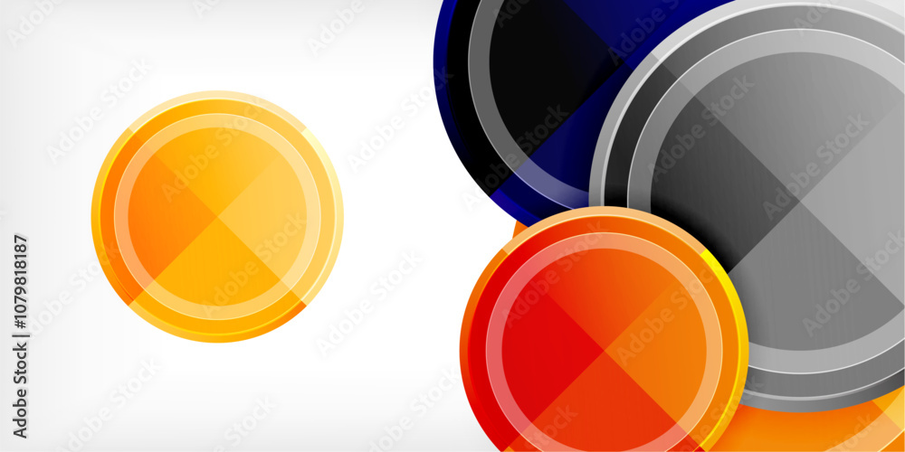 Poster Minimal geometric abstract background. Circle triangle design