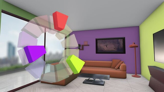 Triadic color scheme of yellow green, red orange, blue violet