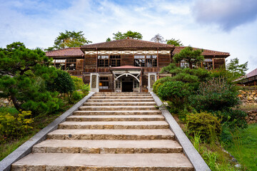 旧吹屋小学校の風景（高梁市）