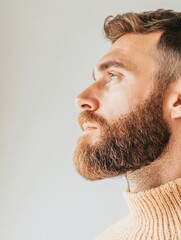 Obraz premium International Mens Day Portrait of a Bearded Man - Celebrating Masculinity, Thanksgiving, and Teachers Day