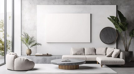 Modern art display contemporary gallery large canvas minimalist space eye-level view artistic concept
