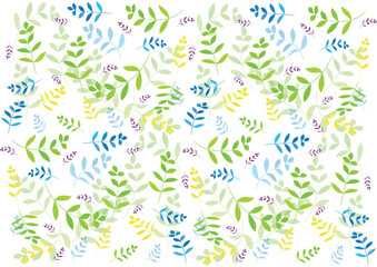 Natural Green Leafy Repeat Seamless Pattern
