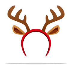 Christmas reindeer antlers headband vector isolated illustration © FARBAI