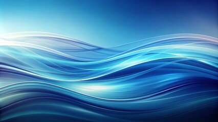 Abstract Blue Wavy Lines Design with Smooth Transitions and Subtle Glowing Effects