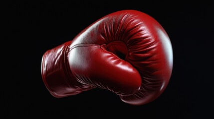 Red Boxing Glove on Black Background