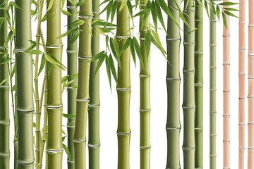 Obraz premium Soft Bamboo Pastels on Clear Background for Creative Designs and Layouts