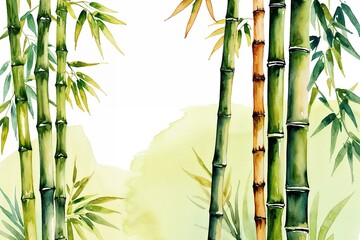 Bamboo Art in Soft Watercolor for Creative Expression and Design